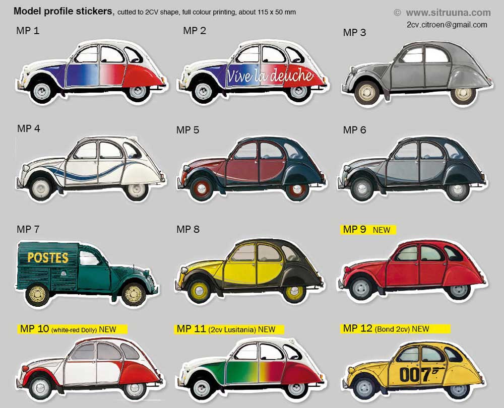 Very nice Stickers for 2CV lovers